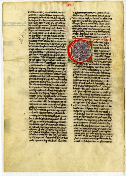 Leaf, front, Vulgate Bible