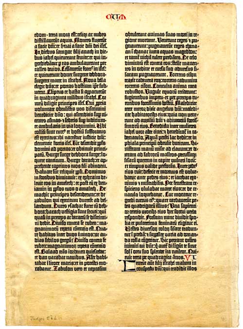 Leaf, front, Vulgate Bible