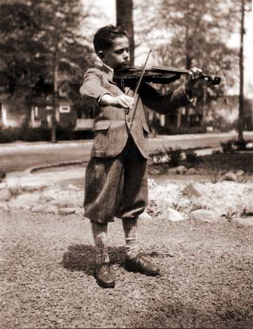 Robert McAfee Brown playing violin as a child
